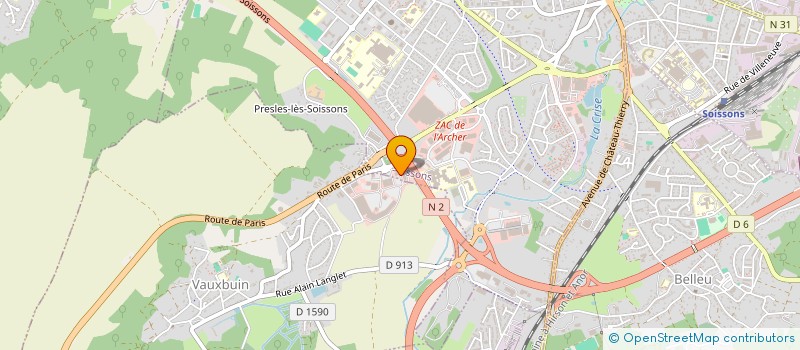 localisation de l'entreprise H 168  VAUXBUIN