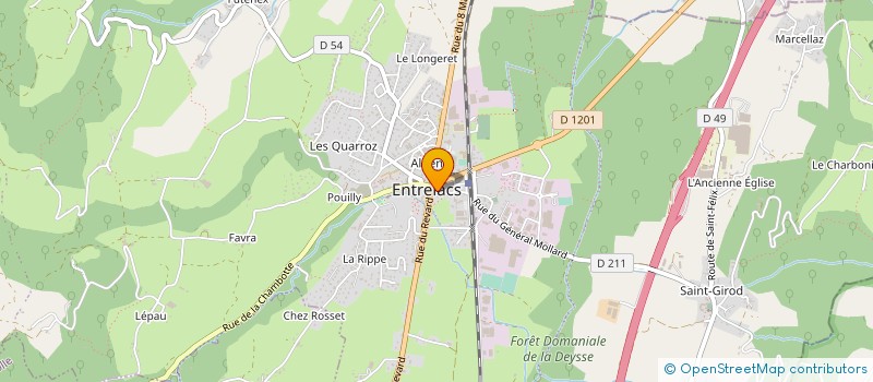 localisation de l'entreprise H 2 L à ENTRELACS