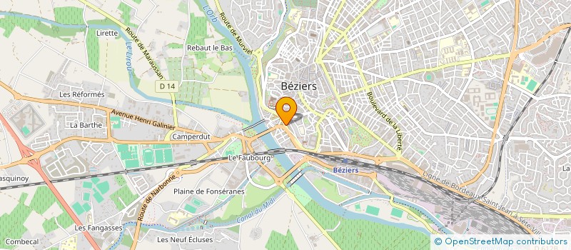 localisation de l'entreprise H.A.B CONSTRUCTION  BEZIERS