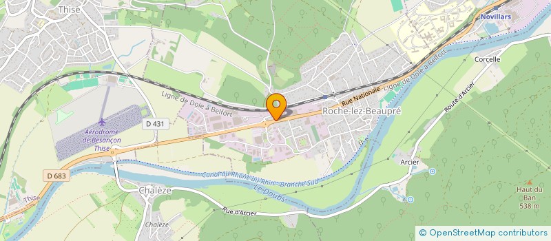 localisation de l'entreprise H AUTO 39  ROCHE-LEZ-BEAUPRE