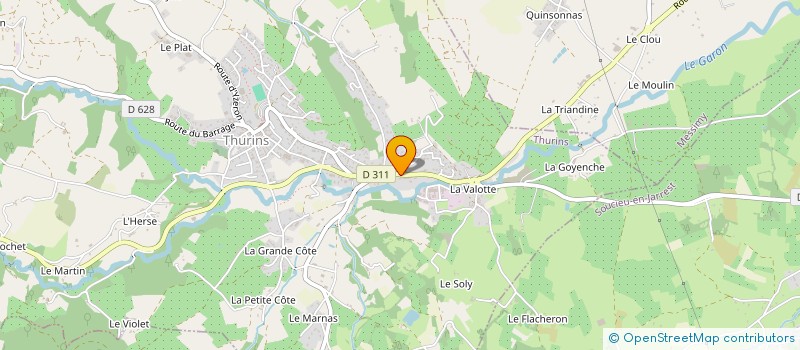 localisation de l'entreprise H B B F POSE à THURINS
