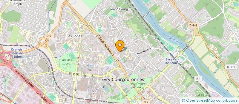 localisation de l'entreprise H.B.F.  EVRY-COURCOURONNES