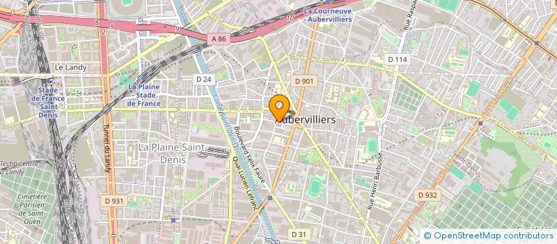 localisation de l'entreprise H-B MARKET à AUBERVILLIERS