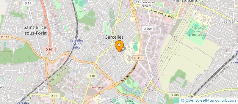 localisation de l'entreprise H.B. TRANSPORT  SARCELLES
