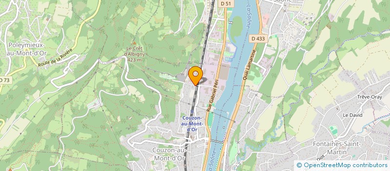 localisation de l'entreprise H.C.C.  COUZON-AU-MONT-D'OR