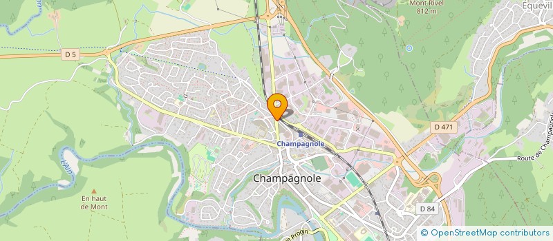 localisation de l'entreprise H.C.E. - HINI - COURS - ENROBE  CHAMPAGNOLE