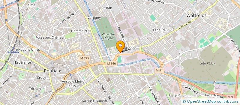 localisation de l'entreprise H&C KINE  ROUBAIX