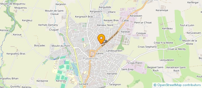 localisation de l'entreprise H.C.L.  PLABENNEC