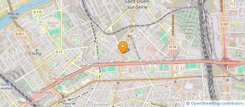 localisation de l'entreprise H.D.M. PROD à SAINT-OUEN-SUR-SEINE