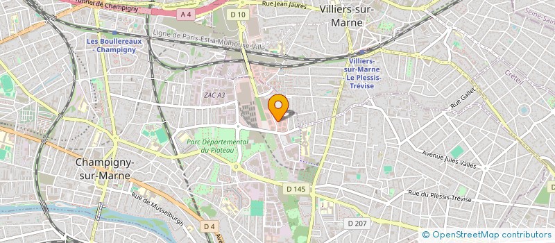 localisation de l'entreprise H ET B à CHAMPIGNY-SUR-MARNE