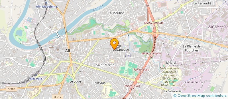 localisation de l'entreprise H.F. à ALBI
