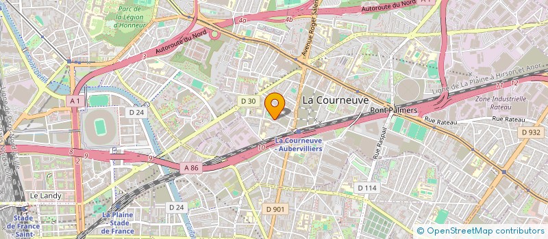 localisation de l'entreprise H-IMMO à LA COURNEUVE