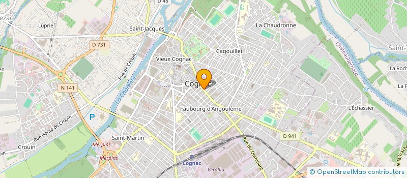 localisation de l'entreprise H & J HOTEL à COGNAC