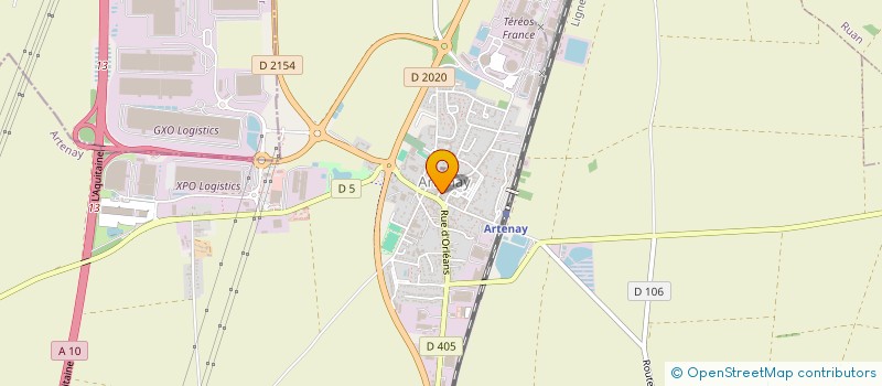 localisation de l'entreprise H.L.V. à ARTENAY