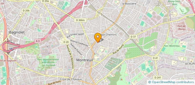 localisation de l'entreprise H M EXPRESS à MONTREUIL