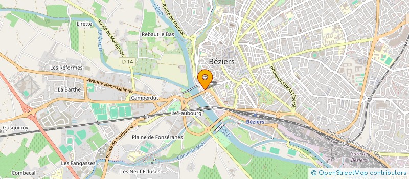 localisation de l'entreprise H.O ENERGIE à BEZIERS