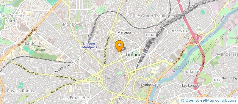 localisation de l'entreprise H'OPTIQUE à LIMOGES