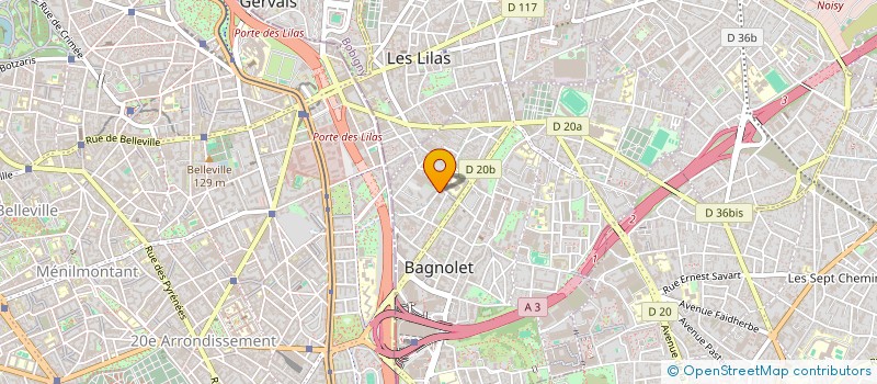 localisation de l'entreprise H PREVOTAT ET CIE à BAGNOLET