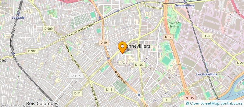 localisation de l'entreprise H R SYSTEME à GENNEVILLIERS