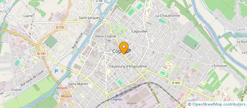 localisation de l'entreprise H. RAFFIN WINES & SPIRITS INTERNATIONAL à COGNAC