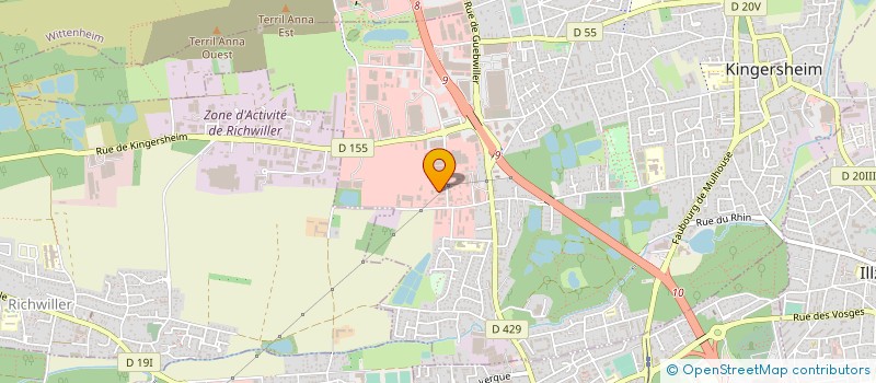 localisation de l'entreprise H.T. HOLDING  KINGERSHEIM