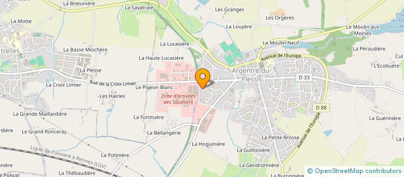 localisation de l'entreprise H T S à ARGENTRE-DU-PLESSIS