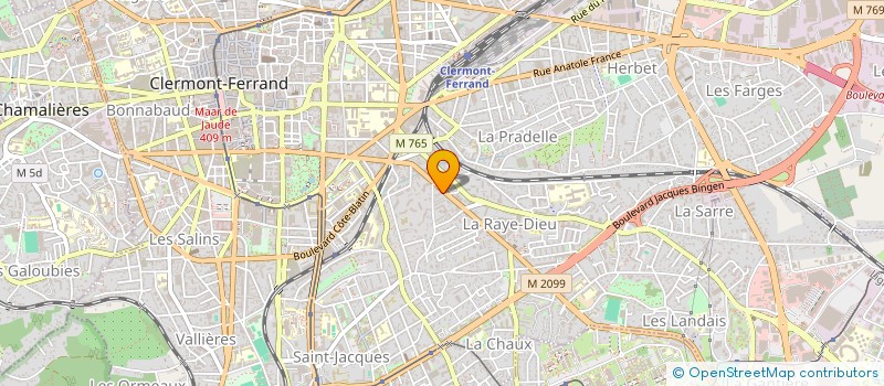 localisation de l'entreprise H.Y.B.  CLERMONT-FERRAND