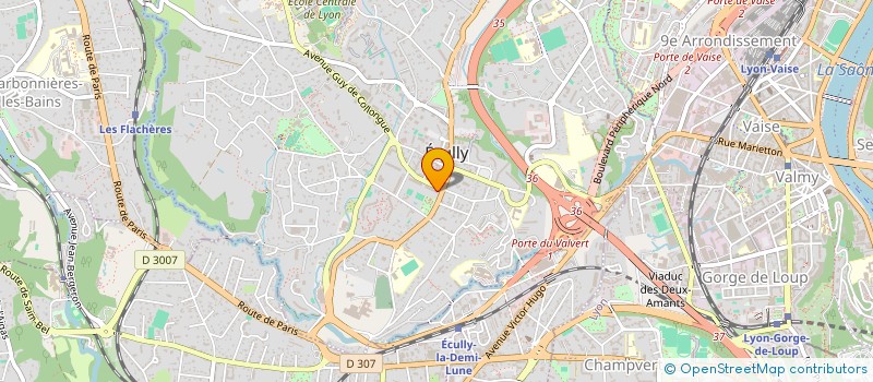 localisation de l'entreprise H2  ECULLY