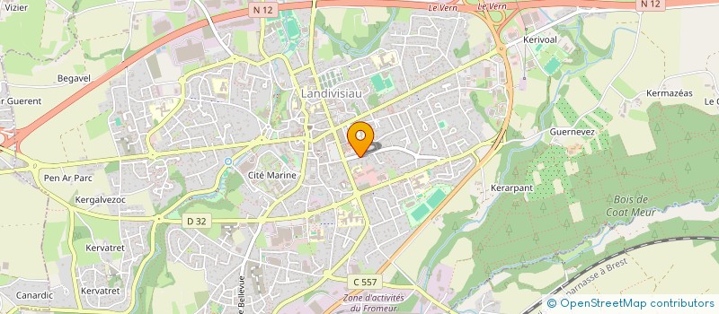 localisation de l'entreprise H2I  LANDIVISIAU