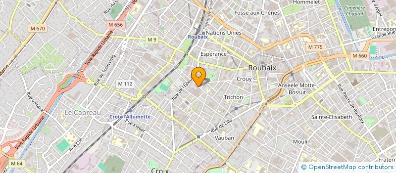 localisation de l'entreprise H2K COMSERVICES à ROUBAIX