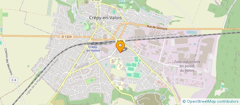 localisation de l'entreprise H2V LABORATOIRE à CREPY-EN-VALOIS