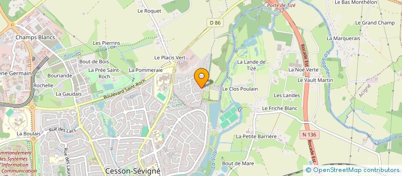 localisation de l'entreprise H3P  THORIGNE-FOUILLARD