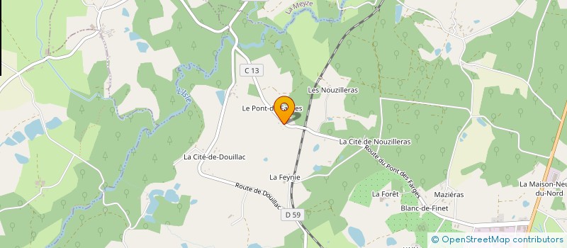 localisation de l'entreprise HABEILLON TRAVAUX AGRICOLES  ST YRIEIX LA PERCHE