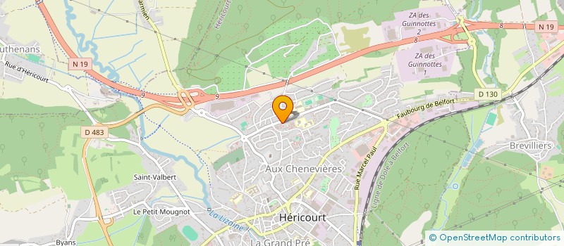 localisation de l'entreprise HABITAT CHAUFFE & CLIM  HERICOURT