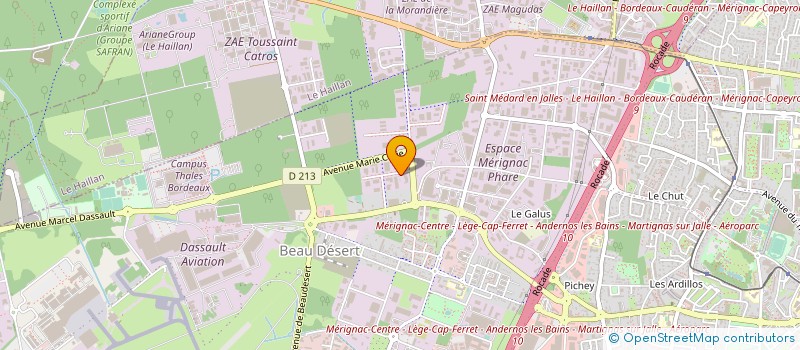 localisation de l'entreprise HABITAT CONFORT à MERIGNAC