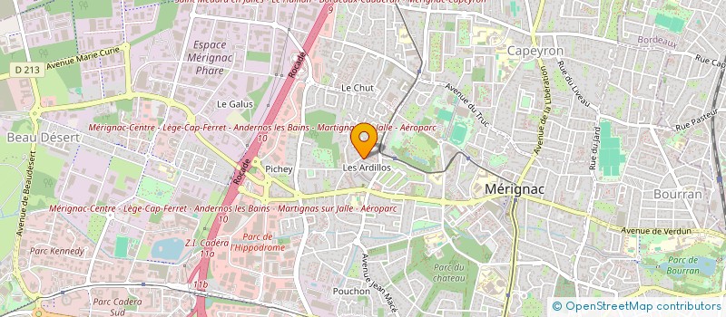 localisation de l'entreprise HABITAT DIAGNOSTIC IMMOBILIER à MERIGNAC