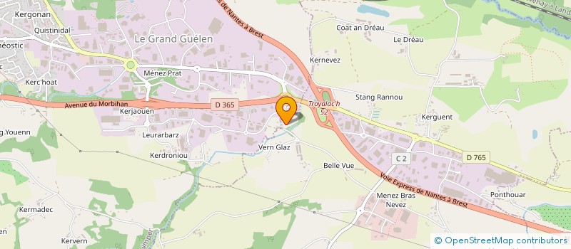 localisation de l'entreprise HABITAT RENOVATION 29 à SAINT-EVARZEC