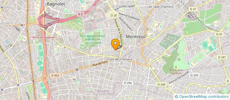 localisation de l'entreprise HADRIEN à MONTREUIL