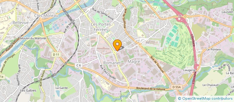 localisation de l'entreprise HALL CERAMIQUE à LIMOGES