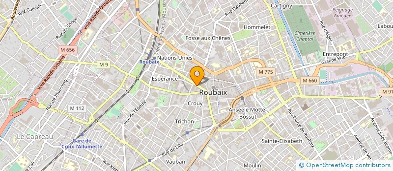 localisation de l'entreprise HALLYNCK ET FILS à ROUBAIX