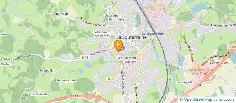 localisation de l'entreprise HALTE GARDERIE PARENTALE LES PITCHOUNETS à LA SOUTERRAINE