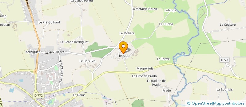 localisation de l'entreprise HAMON ET FILS TRAVAUX AGRICOLES à GUER