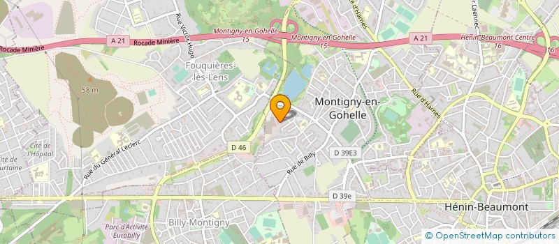 localisation de l'entreprise HANDBALL CLUB DE MONTIGNY EN GOHELLE  MONTIGNY-EN-GOHELLE