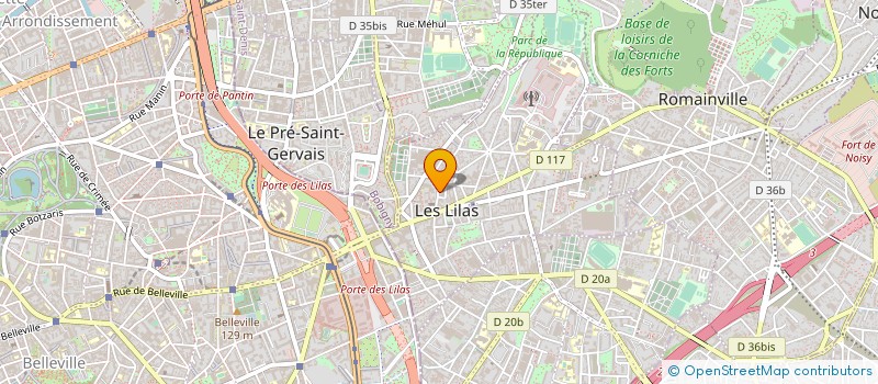 localisation de l'entreprise HANGAR FIT à LES LILAS