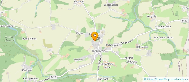 localisation de l'entreprise HAPPYNESS RADIO BRETAGNE  TREBRIVAN