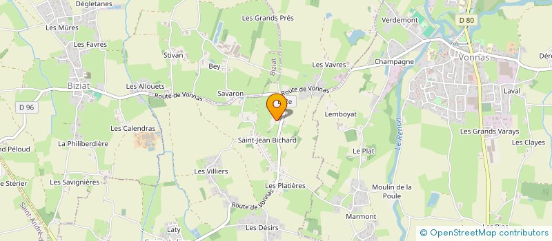 localisation de l'entreprise HARAS DE VONNAS à SAINT-JULIEN-SUR-VEYLE