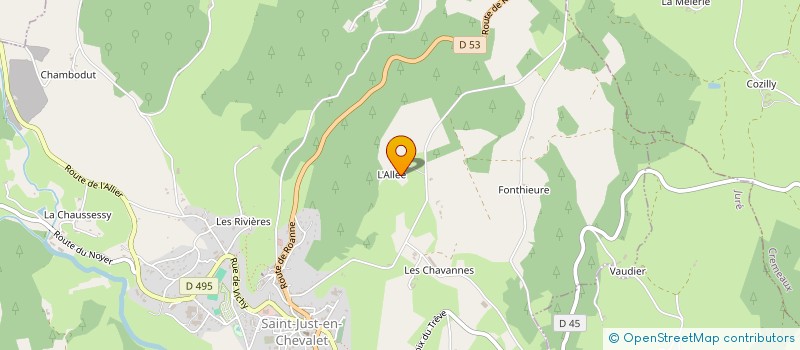 localisation de l'entreprise HARAS DES ALLEES  SAINT-JUST-EN-CHEVALET