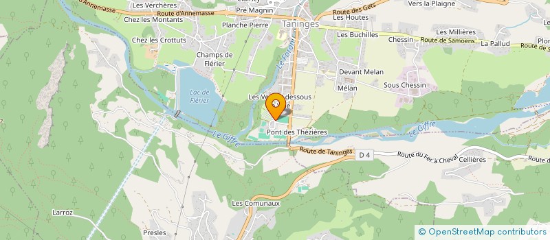 localisation de l'entreprise HAUT GIFFRE FOOTBALL CLUB à TANINGES