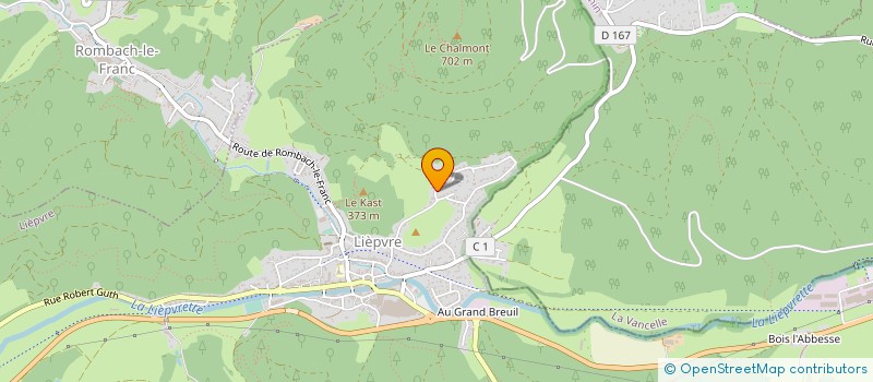 localisation de l'entreprise HB CENTRE ALSACE  LIEPVRE