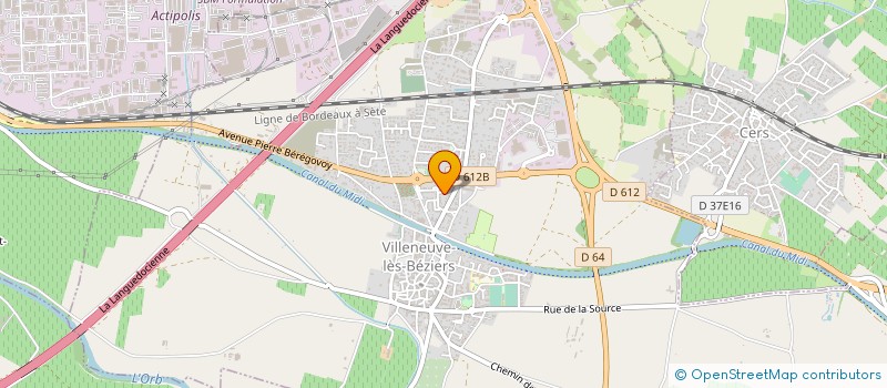 localisation de l'entreprise HB CLIM & FROID à VILLENEUVE-LES-BEZIERS